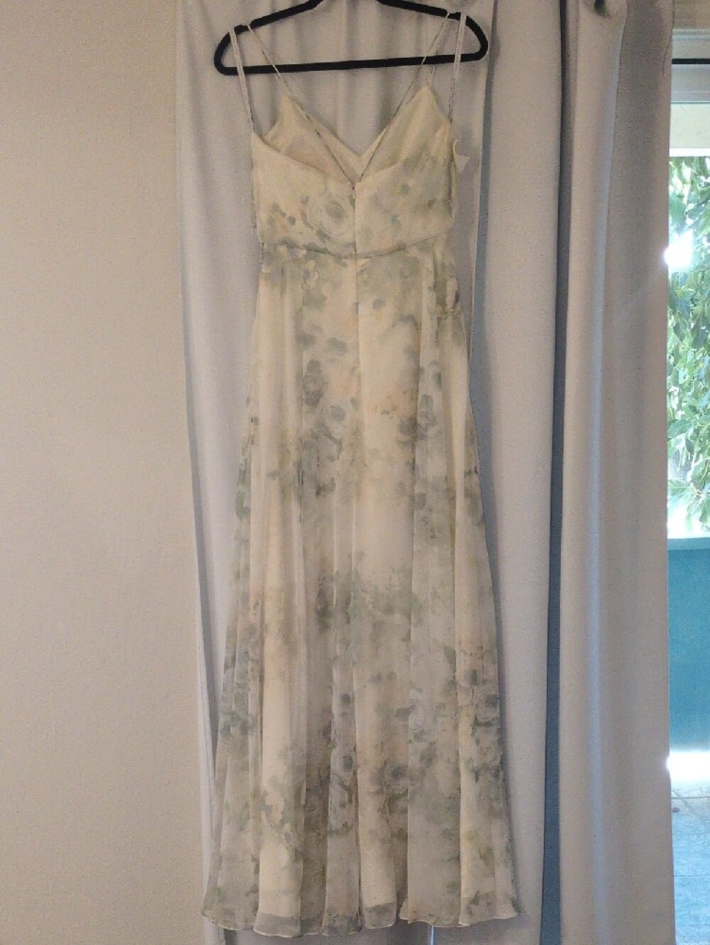 Jenny Yoo Inesse Chiffon Green Pastel Maxi Dress size 2 NWT - Picture 4 of 7